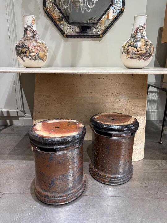 Pair of ceramic stools circa 1950