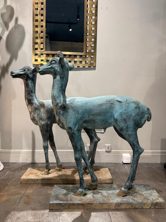 Pair of bronze fawns circa 1900